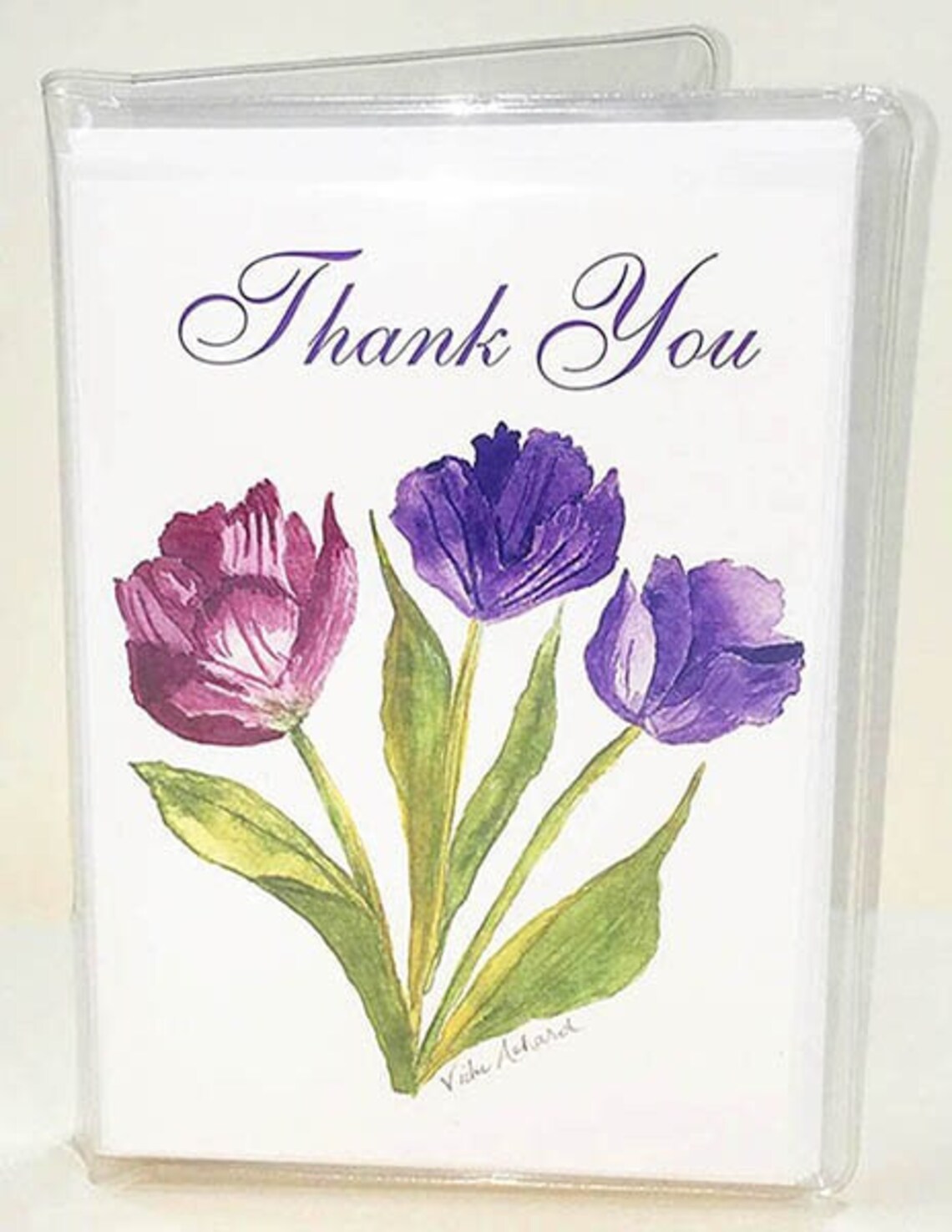 10 Thank You Cards, Blank, Watercolor Note Cards With Envelopes in a ...