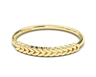 Pfeil Ring | Stapelbarer Ring | Minimalistisches Design | Alltagsring | Versprechen Ring für Sie | Gold oder Platin