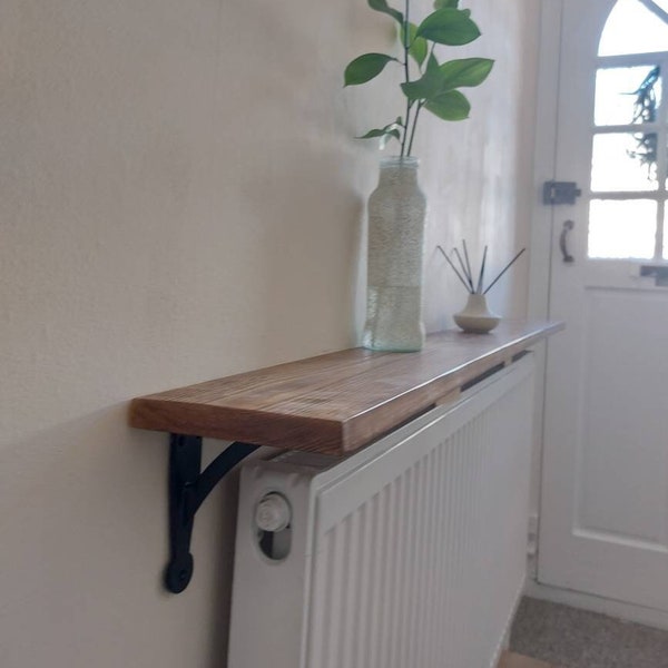 Wooden console table shelf brackets rustic reclaimed wood shelves rustic radiator cover, console shelf with brackets metal, wooden shelf