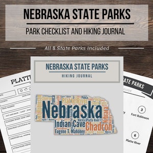 Nebraska State Park Checklist -Hiking Journal- Trail Tracker - NE Hiker Gift – Nebraska Notebook