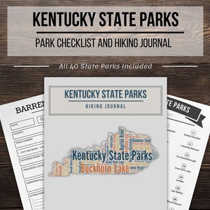 Kentucky State Park Checklist - Hiking Journal- Trail Tracker - KY Hiker Gift – Travel Notebook - Backpack Camp