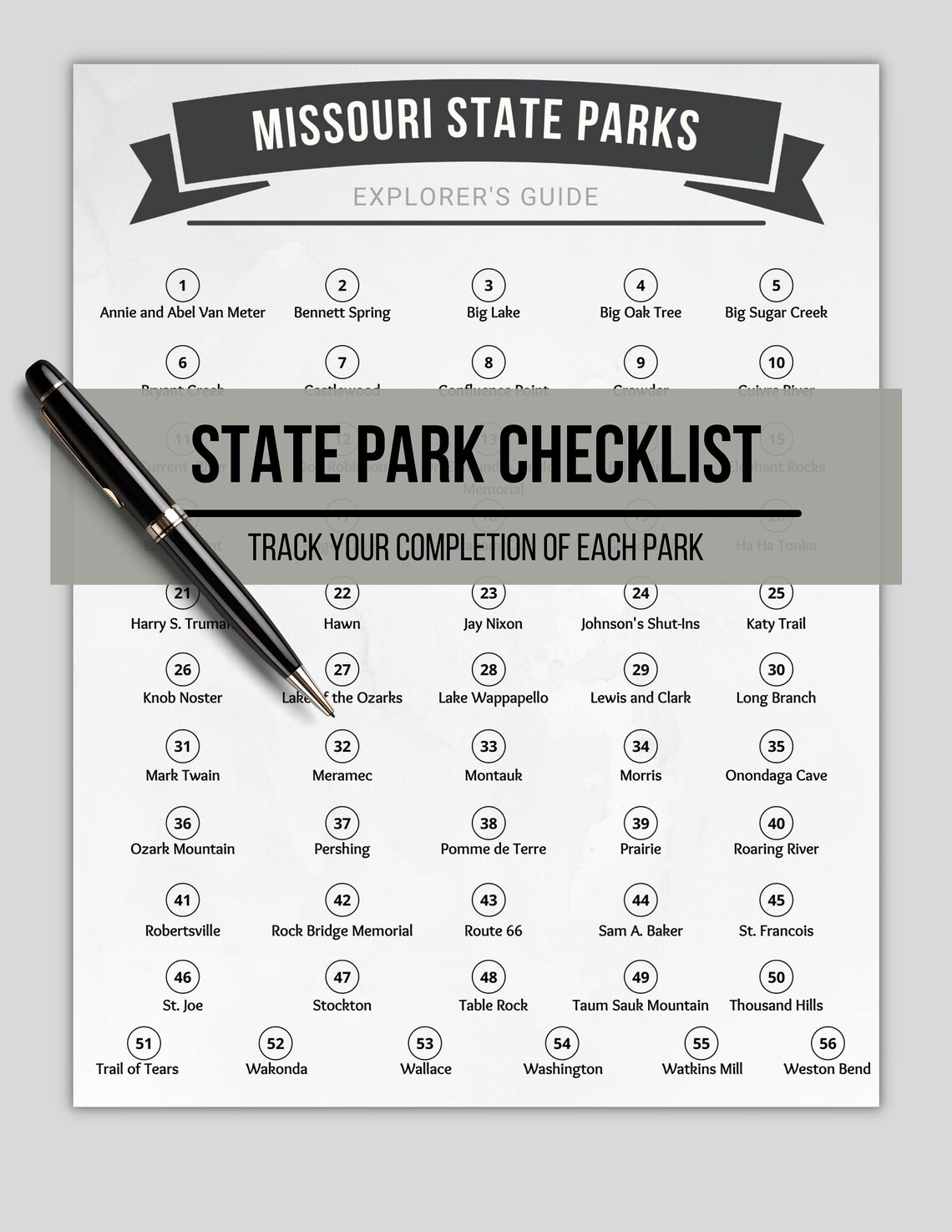 Missouri State Park Hiking Journal - Trail Tracker Checklist - Hiker ...