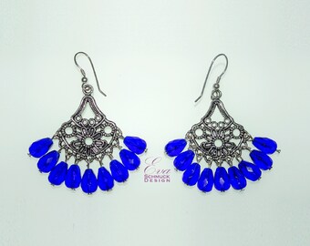 Earrings oriental blue
