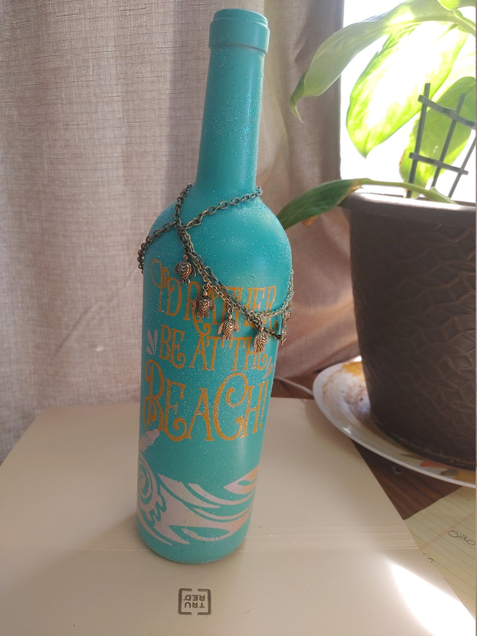 Coastal & Beach Themed Decorated Wine Bottle Housewarming Etsy