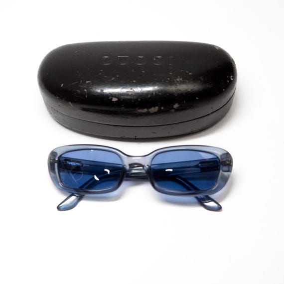 Gucci 90's Tom Ford Rectangular Blue Sunglasses 2… - image 8