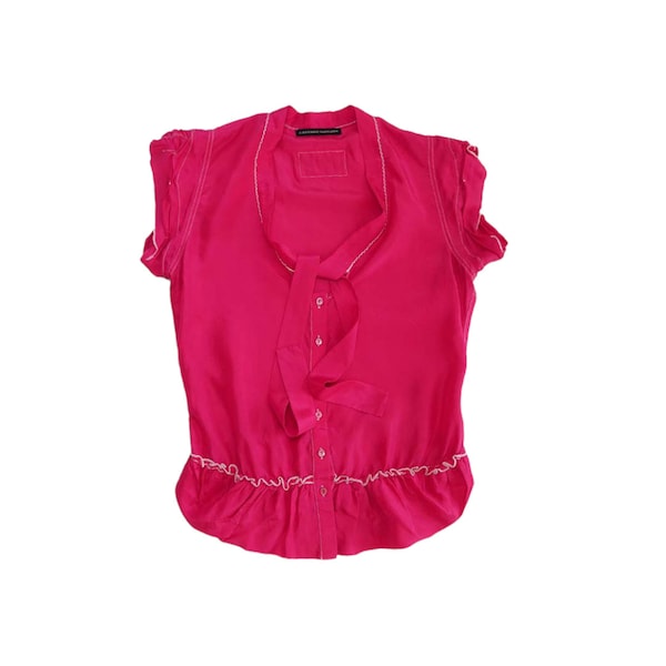 Marithé + François Girbaud Fushia coquette top L