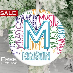 Music Ornament - Custom Music Ornament - Personalized Music Note Ornament - Custom Name Musical Ornament - Music Teacher Gift - Band Gift