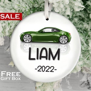 Green Car Ornament - Explorer Theme Baby Ornament - Rustic Chic Vehicle Ornament - 2024 Baby - Boy Ornament - 2024 Boy Ornament - Toddler