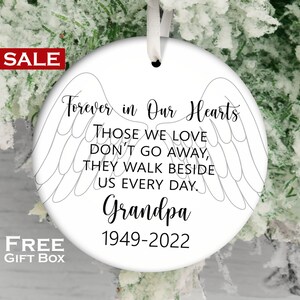 Forever in Our Hearts Wings Ornament - In Memory Ornament - Forever Loved Ornament - In Loving Memory- Memorial Ornament 2024 - Personalized
