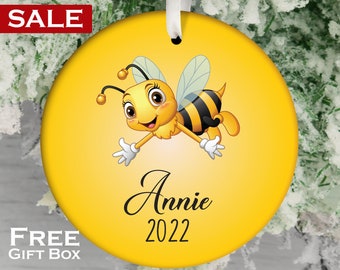 Christmas Bee Ornament With Name Baby's Bumblebee - Etsy Christmas Bee Ornament With Name Baby's Bumblebee - Etsy