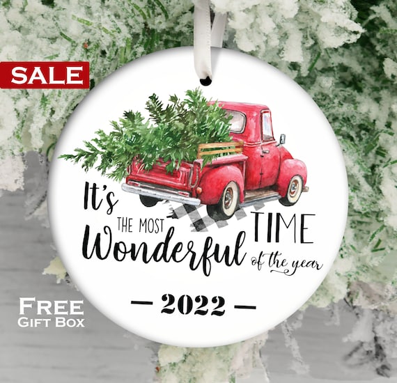 It's A Wonderful Time Of The Year 2022 Vintage Red Truck | Etsy