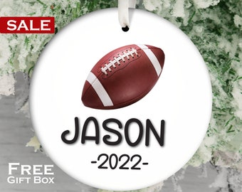 Personalized Football Ornament: Custom Sports Ball, Keepsake Gift