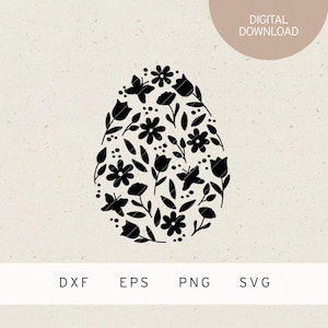 Plotterdatei | Osterei mit Osterelementen | SVG | DXF | PNG | Eps | Frühling | Osterhase | Ostern | Frühlingszeit | Osterzeit | Ostergrüße