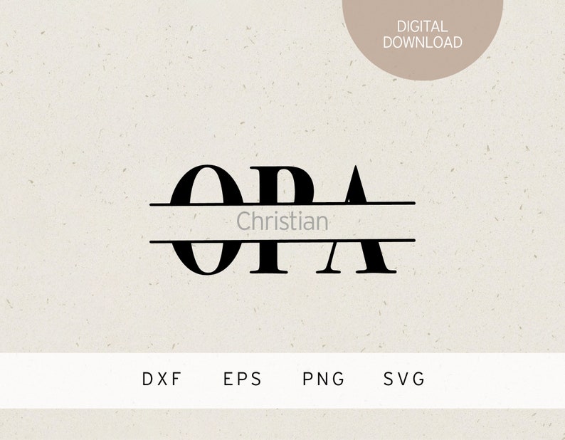 May include: Black and white graphic design of the letters "OPA" with a horizontal line separating the letters and the word "Christian" written below the line.