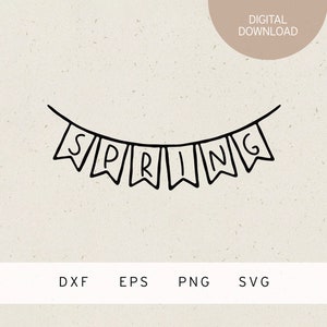 Plotterdatei | Wimpelkette | Spring | SVG | DXF | PNG | Eps | Frühlingserwachen | Ostern | Hase | Osterei | Osterzeit | Frühlingsblumen