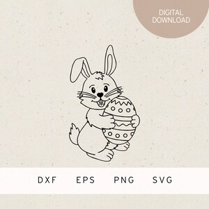 File plotter | Coniglietto di Pasqua con uovo di Pasqua | SVG | DXF | PNG | Ai | Eps | Pasqua | finalmente primavera | Tempo di Pasqua | buona Pasqua | coniglietto | Caccia alle uova