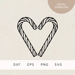 Plotter File | Candy Cane Heart | SVG | DXF | PNG | Eps | Winter ...