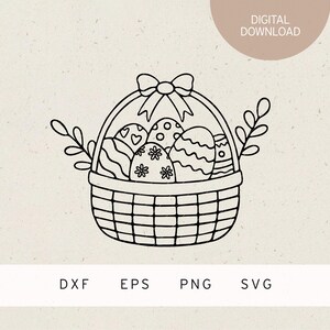 Plotter file | Easter basket | Easter eggs | SVG | DXF | PNG | Eps | happy Easter bunny | spring time | Easter time | Easter greetings