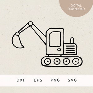 Plotterdatei | Bagger | SVG | DXF | Png | Eps | Fahrzeug | Baumaschine | Baufahrzeug | Baustelle | Bauarbeiter | Kinderzimmer Deko | Kinder
