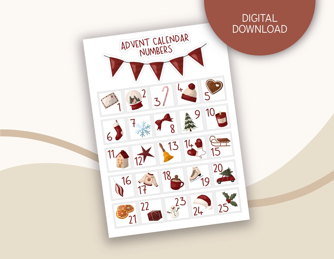 Stickers Advent Calendar No. 3 Printable Sticker Sheet - Etsy