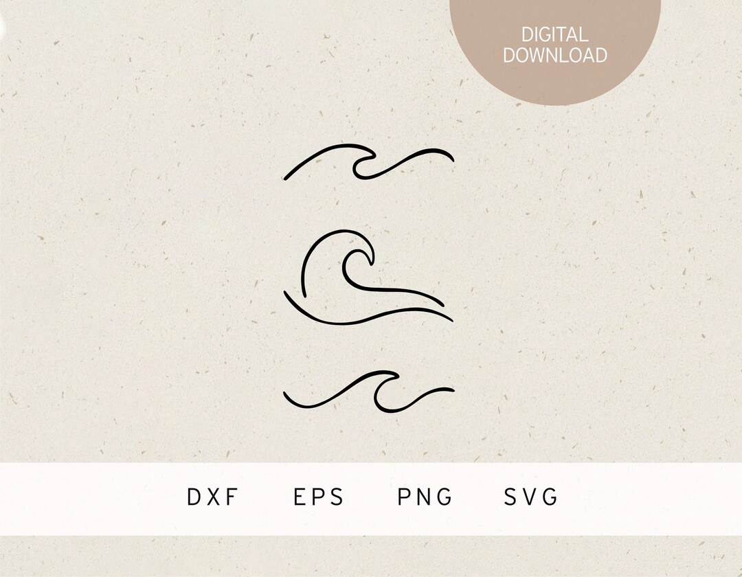 Plotter File | 3 Waves | SVG | DXF | PNG | Eps | Travel | Summer | Sun ...
