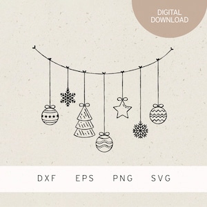 Plotterdatei | Weihnachtsornamente | SVG | DXF | PNG | Eps | Winter | Weihnachten | Advent | Tannenbaum | Stern | Christbaumkugel | Wimpel
