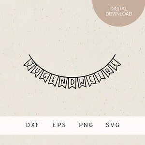 Arquivo plotador | Corrente de flâmulas | Consagração Juvenil | SVG | DXF | PNG | Eps | Crescendo | Círculo de adultos | celebração | Festival | Festa | Família