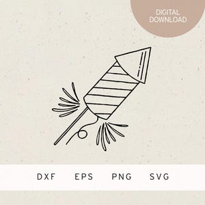 Plik plotera | Rakieta sylwestrowa | SVG | DXF | PNG | EPS | Nowy Rok | Dekoracja imprezy sylwestrowej | rakieta | Fajerwerki | Szczęśliwego nowego roku