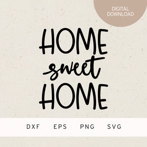 Plotterbestand | thuis zoet thuis | SVG | DXF | PNG | Eps | Wanddecoratie | thuis | Familie | krans | Appartement | Lente | Huizen | Liefde