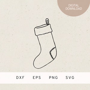 Plotterdatei | Weihnachtsstrumpf | SVG | DXF | PNG | Eps | Winter | frohe Weihnachten | Advent | Nikolaus | Nikolausstrumpf | Weihnachtsmann
