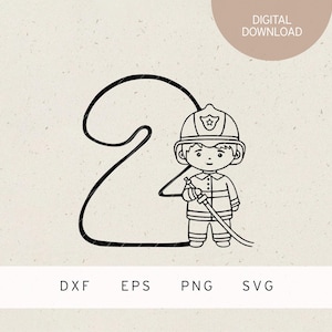 Plotterdatei | 2 | Feuerwehrjunge | SVG | DXF | PNG | Eps | Feuerwehr | Feuerwehrmann | Kindergeburtstag | 2. Geburtstag Einladung Tatütata