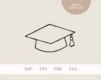 Plotter file | Graduation cap | SVG | DXF | PNG | Eps | University | Degree | Bachelor | Master | School leaving certificate | Diploma