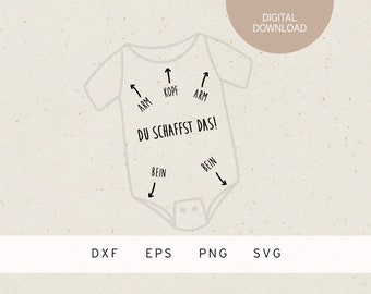 Plotter file | Baby Body Dressing Aid | SVG | DXF | PNG | Eps | Birth | Dad You Can Do It | Family Love Pregnancy | Baby Clothes | german |