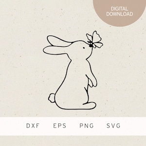 Plotterdatei | Hase mit Schmetterling | SVG | DXF | PNG | Eps | Frühling | Osterhase | Frühlingserwachen | Ostern | Frühlingszeit Osterzeit