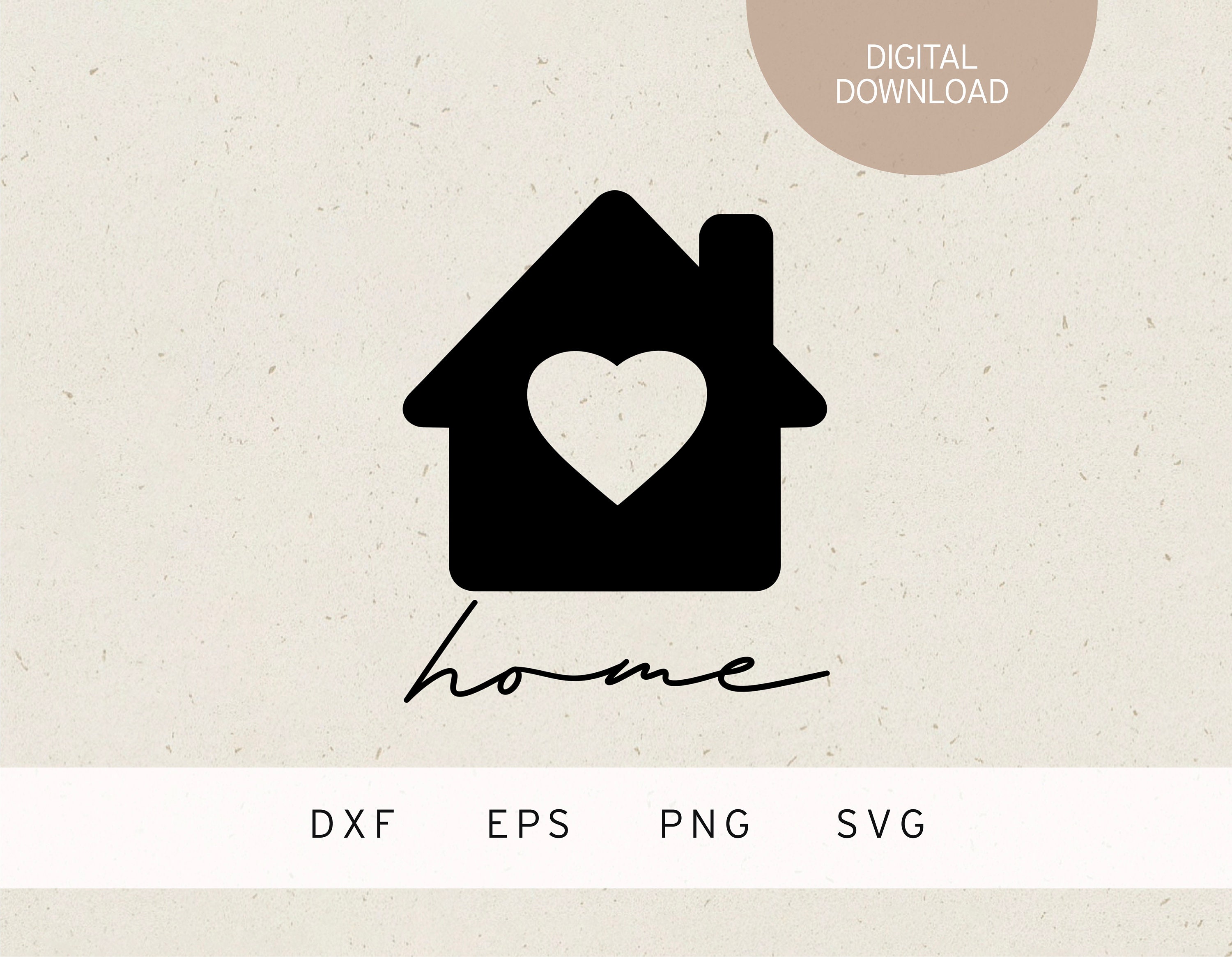 Plotter File | Home | House With Heart | Home | SVG | DXF | PNG | Eps |  Wall Decoration | Home | Family | Apartment | Spring | Houses | Love - Etsy, image size:3000x2333