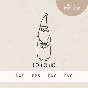 Arquivo plotador | Papai Noel Ho Ho Ho | SVG | DXF | PNG | Ai | Eps | Inverno | Natal | Advento | Cartão de Natal | coração | Papai Noel