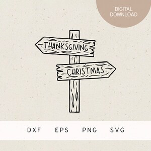 Plotter File | Signpost | Thanksgiving | Christmas | SVG | DXF | PNG | Ai | Eps | Winter | snow | Advent | Gift | Santa Claus | xmas tree