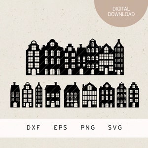 Plotterdateien | 10 Weihnachtshäuser | SVG | DXF | PNG | Eps | Winter | Weihnachten | Advent | Häuser | Amsterdam Liebe | xmas Haus Deko