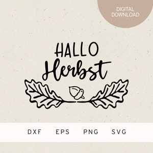 Plotterdatei | Hallo Herbst | SVG | DXF | PNG | Eps | Herbstlaub | Halloween | Thanksgiving | Geist | Kerzen | Kürbis | Baby | Hochzeit