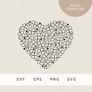 Archivo de trazador | corazón | Tréboles | SVG | DXF | PNG | Eps | Amigos | Familia | Nacimiento del bebé | suerte | Felicitaciones | boda | Navidad