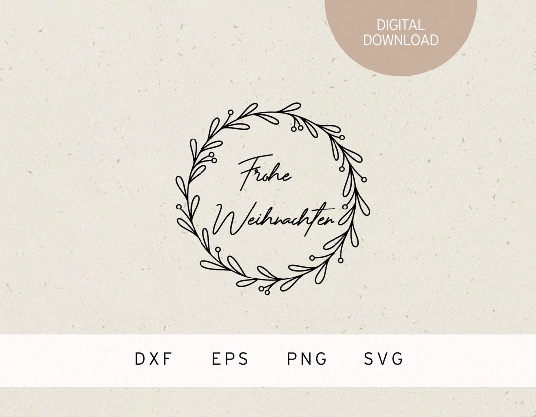 Plotter File | Merry Christmas | Wreath | SVG | DXF | PNG | Eps ...