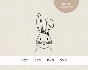 plotter file | bunny girl | SVG | DXF | PNG | Eps | bunny | wreath | spring | spring awakening | easter bunny | easter search | gift | child