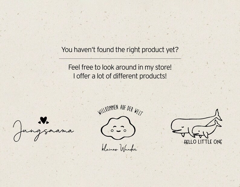 May include: A digital illustration of three logos. The first logo is a handwritten word "Jungsmama" with two hearts above it. The second logo is a cloud with a smiling face and the text "WILLKOMMEN AUF DER WELT" above it and "kleines Wunder" below it. The third logo is a whale with a baby whale and the text "HELLO LITTLE ONE" below it.