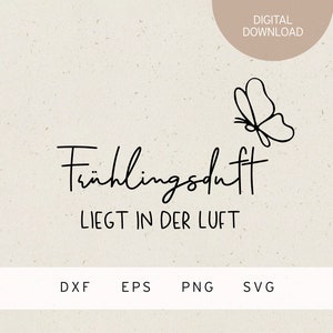 Plotterdatei | Frühlingsduft liegt in der Luft | SVG | DXF | PNG | Eps | Frühling | Frühlingserwachen | Ostern | Hase | Osterei | Osterzeit