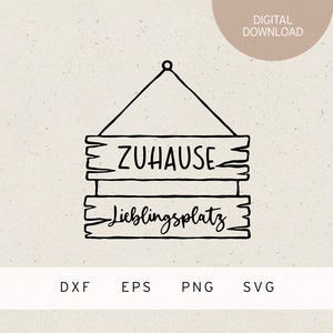Plotterbestand | Thuis | Favoriete plek | SVG | DXF | PNG | Eps | Deurbord | Familie | Appartement | Woningbouw | Huizen | Huis zoet huis | Liefde