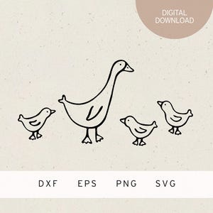 File plotter | Famiglia d'oca | SVG | DXF | PNG | Eps | Animali | Natura | Giardino | oca | oche | Bambino Bambino | Famiglia | Fattoria | Mamma | vinile