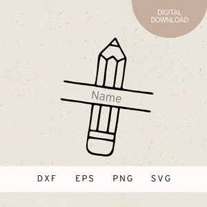 Plotterdatei | Stift mit Namensfeld | SVG | DXF | PNG | Eps | Einschulung | Schulkind | Schulanfang | Zuckertüte | 1. Klasse | Schule | Uni