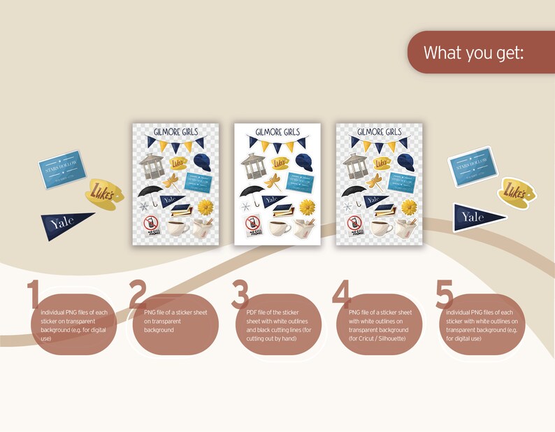 Stickers Gilmore Girls Printable Sticker Sheet Instagram - Etsy