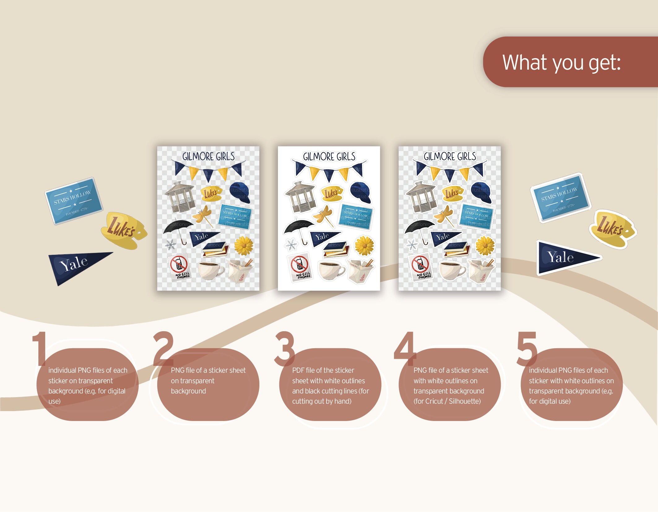 Stickers Gilmore Girls Printable Sticker Sheet Instagram - Etsy