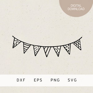 Plotterbestand | Wimpelketting | SVG | DXF | PNG | Eps | verjaardag | Fijne verjaardag | Partij | Nieuwjaar | Oudejaarsavond | Decoratie | Ballon